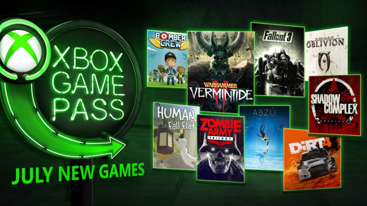 Xbox Game Pass: DiRT 4, ABZU e Warhammer Vermintide 2 tra i videogiochi gratis di luglio