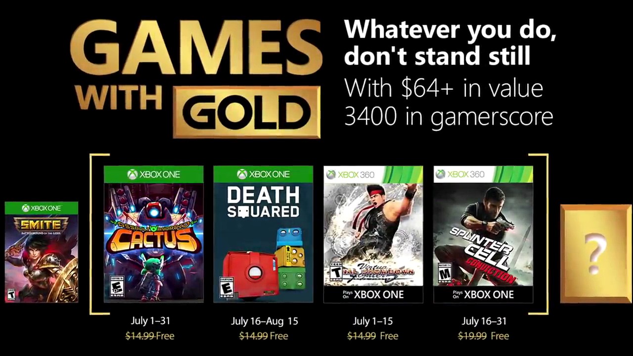 Games With Gold: annunciati i videogiochi gratuiti di luglio per Xbox One e Xbox 360