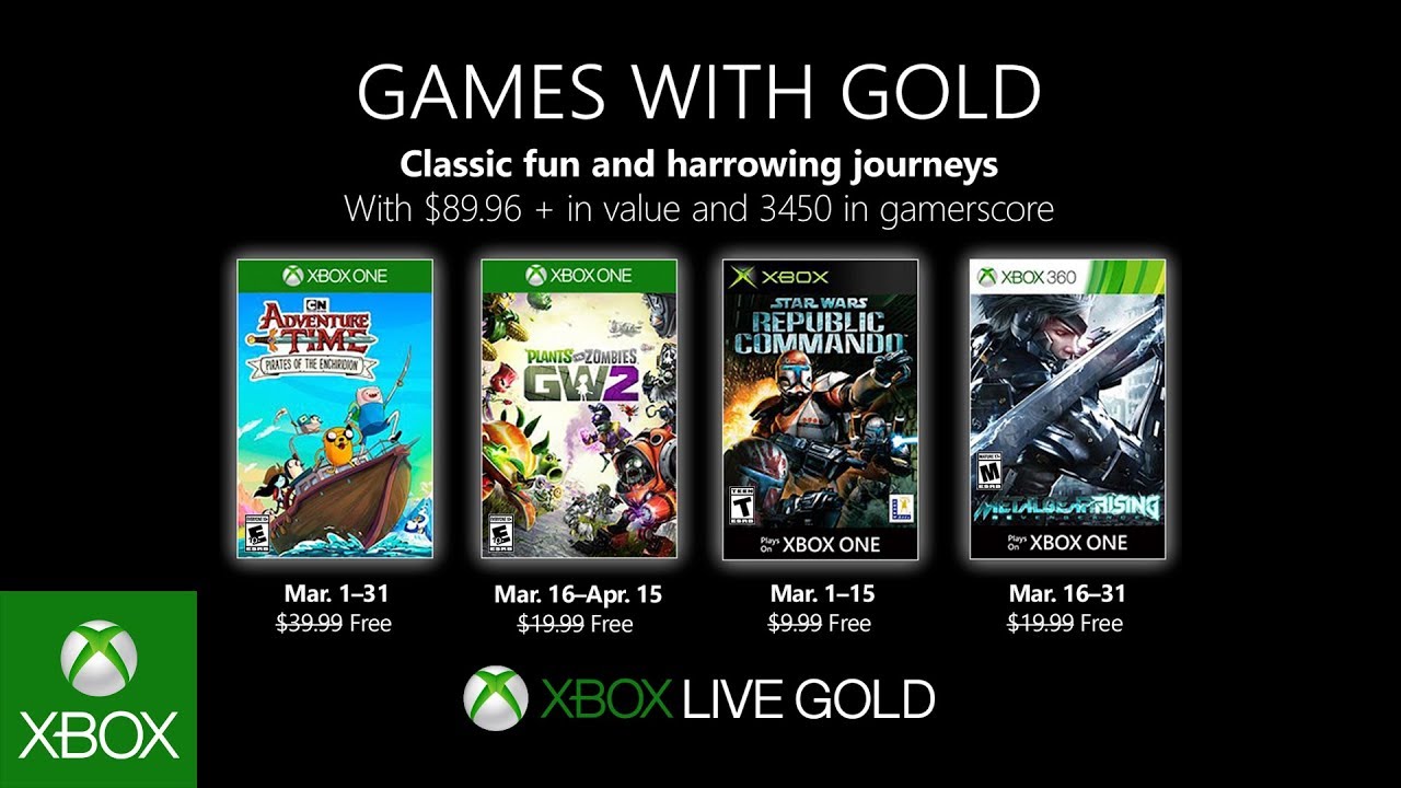 Microsoft svela i giochi Xbox gratuiti dei Games With Gold di Marzo